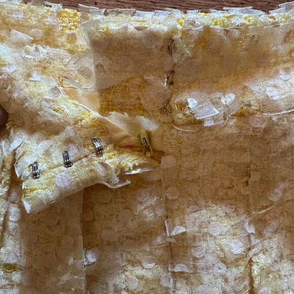 Chanel Women Yellow Skirt Set Cropped Boxy Jacket Jackie Neckline FR 36 US 4 - Picture 10 of 15